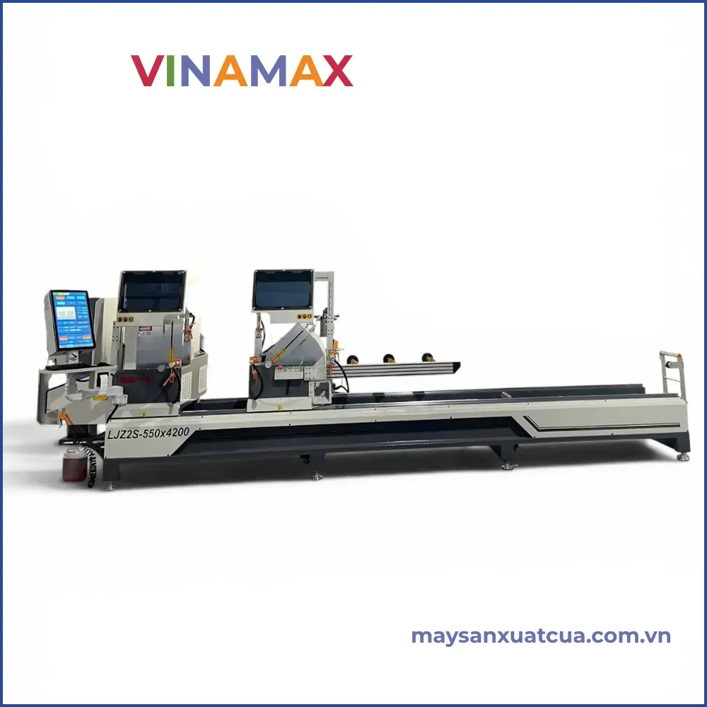 Máy cắt nhôm 2 đầu LJZ2S-550X4200 màn hình ngoại tuyến