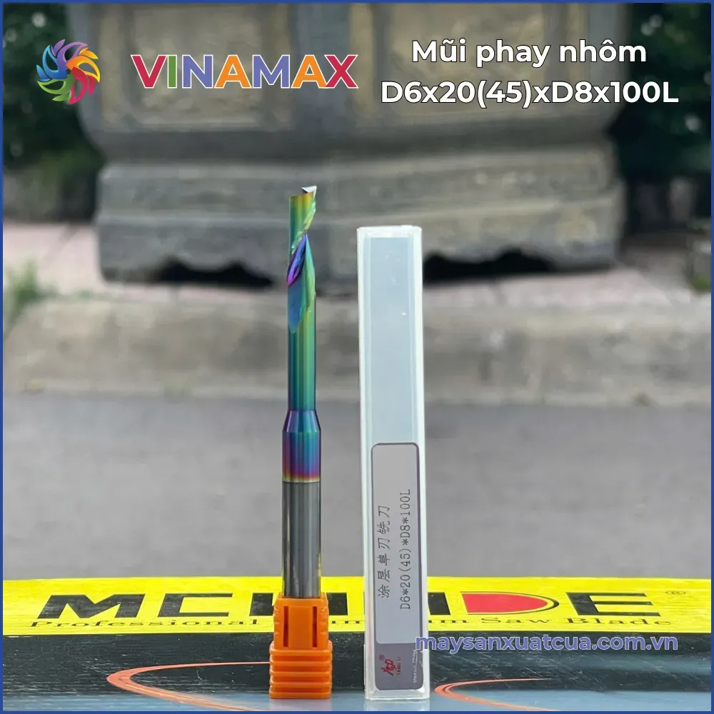 Mũi phay nhôm D6*20(45)*8D*100L