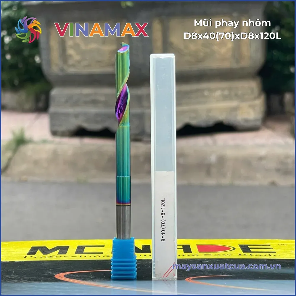 Mũi phay nhôm 8*40(70)*8*120L