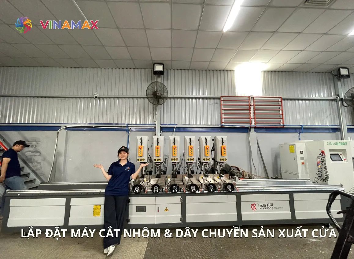 Lắp Đặt Máy Cắt Nhôm & Dây Chuyền Sản Xuất Cửa Trọn Gói