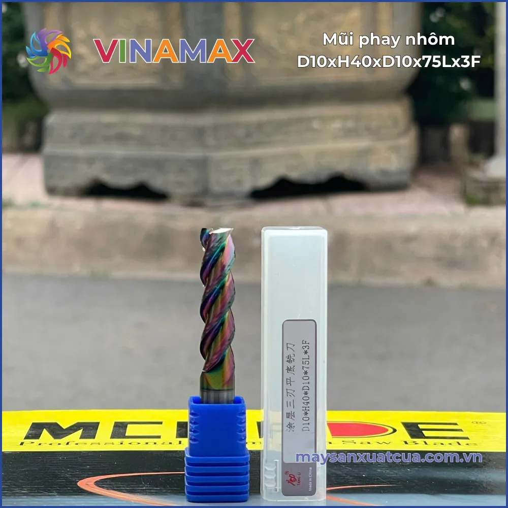 Mũi phay nhôm D10*H40*D10*75L*3F
