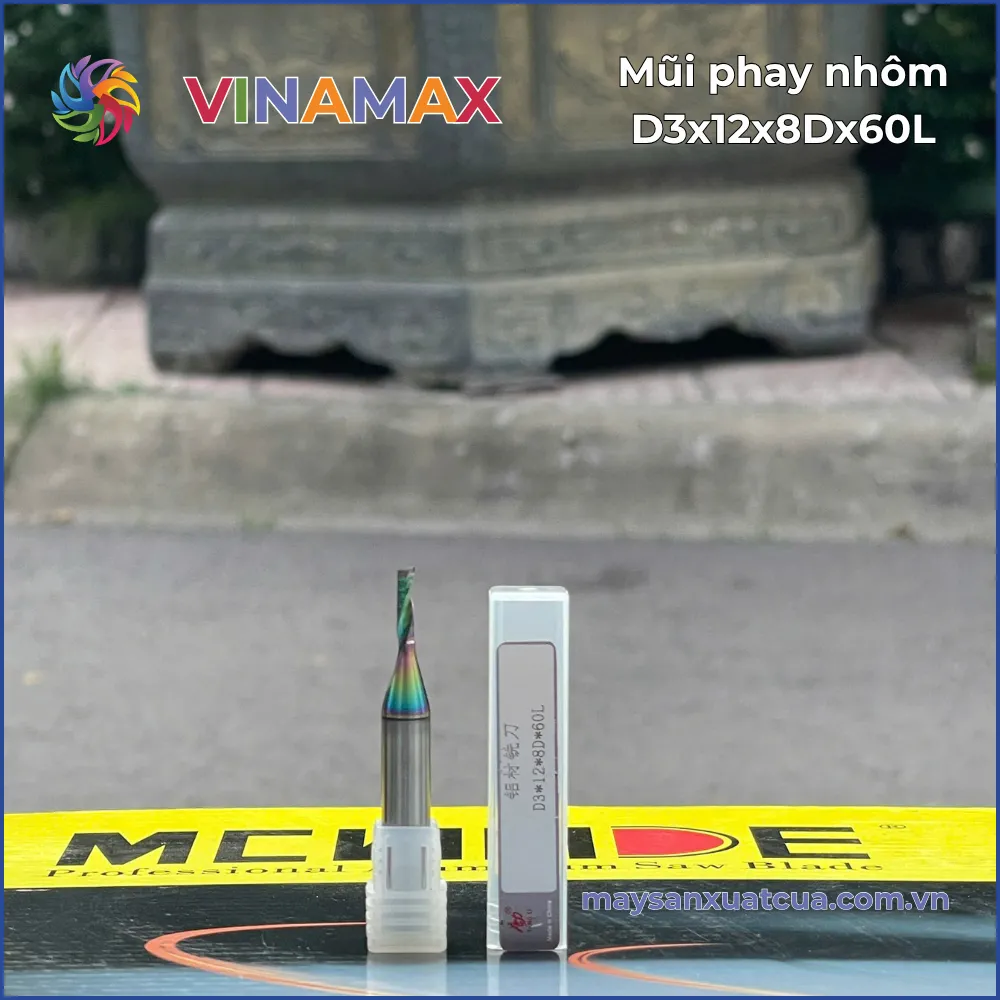 Mũi phay nhôm D3*12*8D*60L