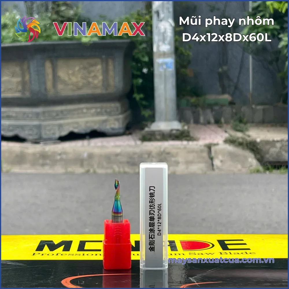 Mũi phay nhôm D4*12*8D*60L