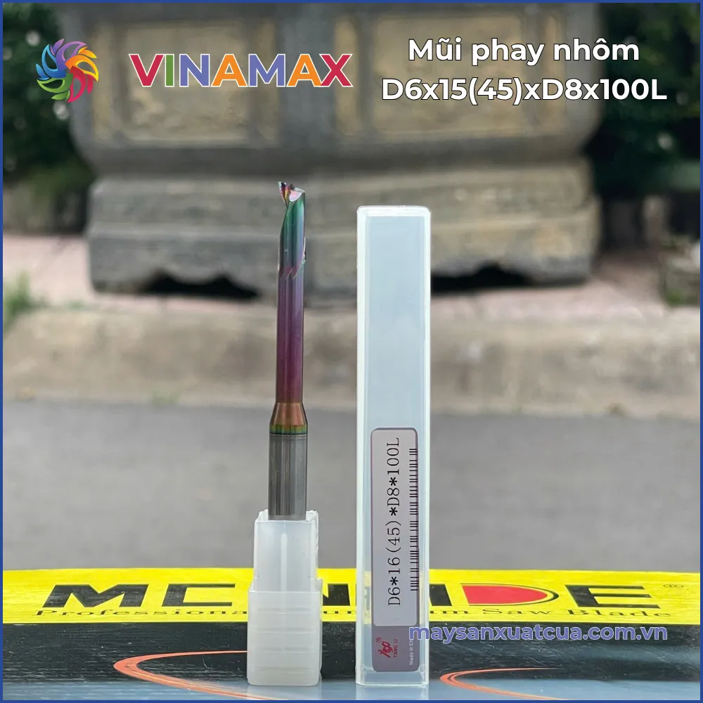 Mũi phay nhôm D6*16(45)*8D*100L