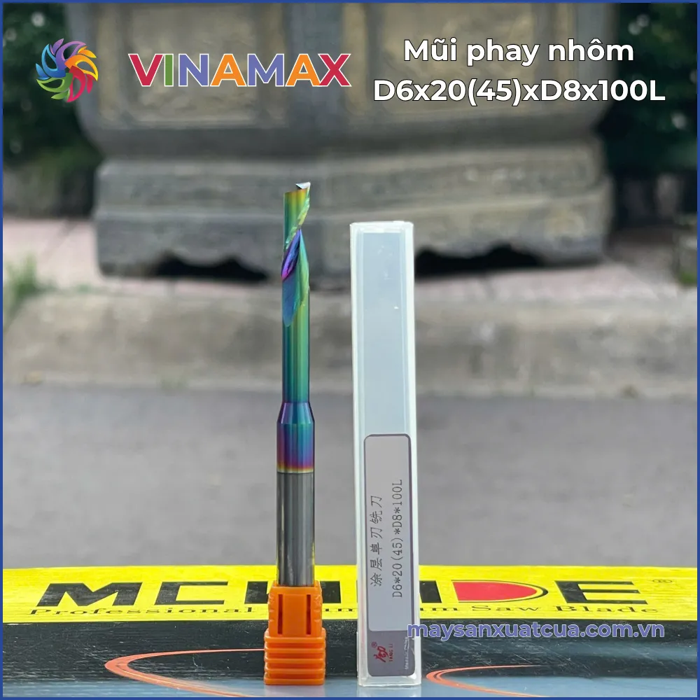 Mũi phay nhôm D6*20(45)*8D*100L