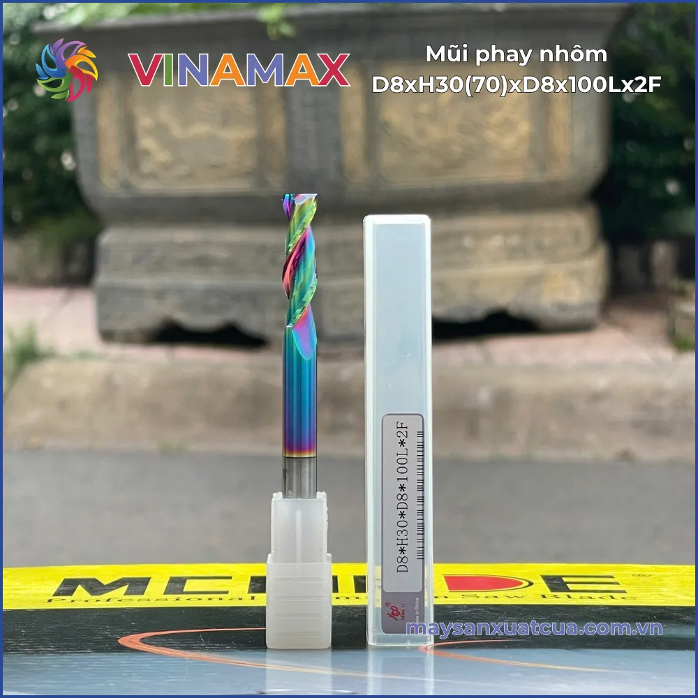 Mũi phay nhôm D8*H30*D8*100L*2F